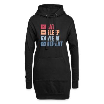 Eat Sleep View Repeat Stargazer Telescope Astronom - Hoodie-Kleid - Schwarz - Vorne