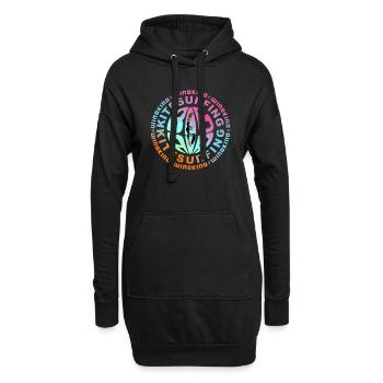 Kitesurfing - Hoodie-Kleid - Schwarz - Vorne