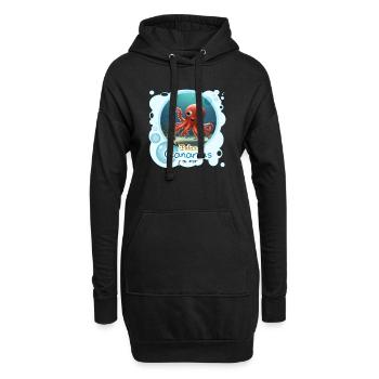 Tintenfisch - Hoodie-Kleid - Schwarz - Vorne