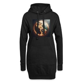Leuchtender Erdball - Hoodie-Kleid - Schwarz - Vorne