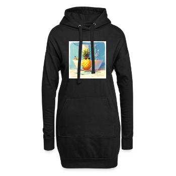 Lustige Ananas duscht - Hoodie-Kleid - Schwarz - Vorne