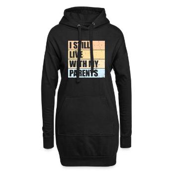 Je vis toujours avec la maison sarcastique de mes parents - Sweat-shirt à capuche long Femme - noir - Devant