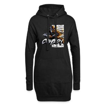 cowboy digital glitch - Hoodie-Kleid - Schwarz - Vorne