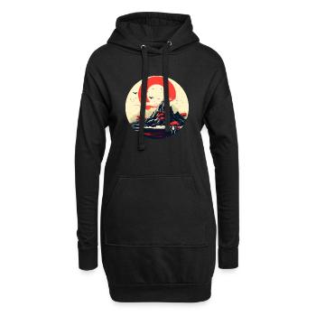 Ein Berg im Land der aufgehenden Sonne - Hoodie-Kleid - Schwarz - Vorne