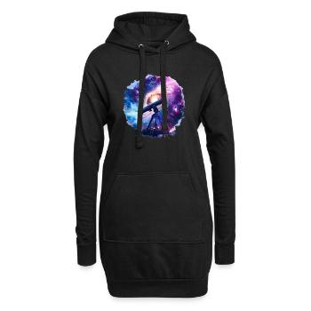 Ein Teleskop erweitert unseren Horizont - Hoodie-Kleid - Schwarz - Vorne