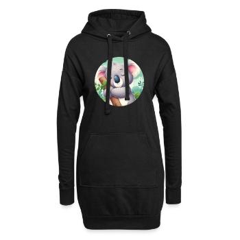 Koala heureux Koala Ours Koala - Sweat-shirt à capuche long Femme - noir - Devant