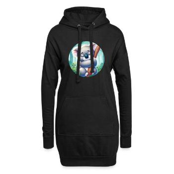 Koala heureux ours koala - Sweat-shirt à capuche long Femme - noir - Devant
