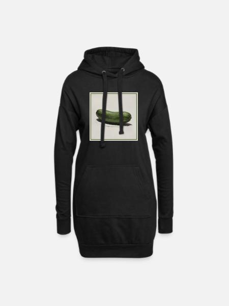 Eine Gurke - Hoodie-Kleid - Schwarz