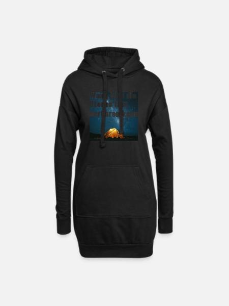 Camping under the stars - Hoodie Dress - black