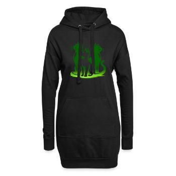 Chat, Chat, Chats, Animaux De Compagnie, Animal De Compagnie, Mignon, Animal, Animal De Compagnie - Sweat-shirt à capuche long Femme - noir - Devant