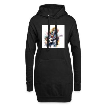 Ein Clown spielt Gitarre - Hoodie-Kleid - Schwarz - Vorne