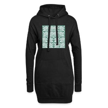 Motif de fleurs géométriques - Sweat-shirt à capuche long Femme - noir - Devant