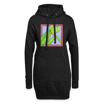 La mante religieuse - Sweat-shirt à capuche long Femme - noir - Devant