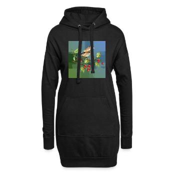 Bunter Vogel - Hoodie-Kleid - Schwarz - Vorne