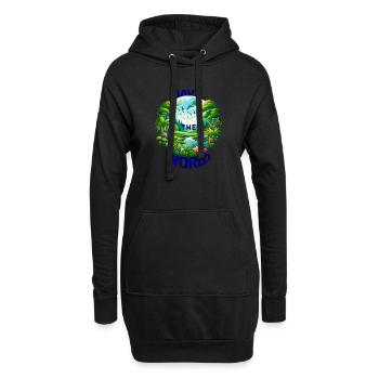 Sauver le monde (un appel à la conservation)Bleu - Sweat-shirt à capuche long Femme - noir - Devant