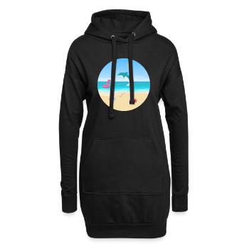 Conception de plage - Sweat-shirt à capuche long Femme - noir - Devant
