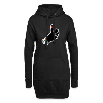 Daumen Hoch der Knochenhand : Sticky Queer Pride - Hoodie-Kleid - Schwarz - Vorne