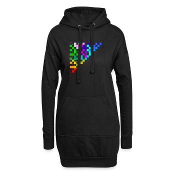 colored squares - Hoodie-Kleid - Schwarz - Vorne