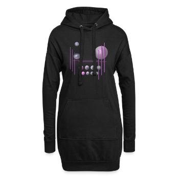 Kugeln und Stangen 3D - Hoodie-Kleid - Schwarz - Vorne