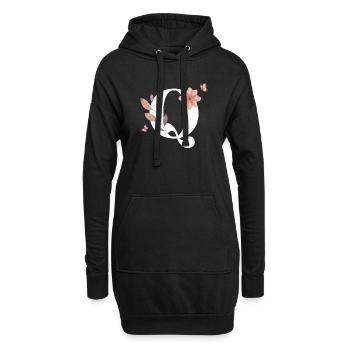 Letter q wildflowers watercolors - Hoodie Dress - black - Front