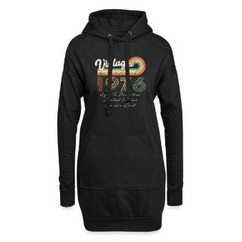 1976 Vintage Klassiker 1976 - Hoodie-Kleid - Schwarz - Vorne