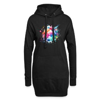 éclaboussure, goutte, liquide, abstrait, fond, vague d’eau - Sweat-shirt à capuche long Femme - noir - Devant