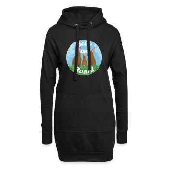 Baby on board - Hasenfamilie - Hoodie-Kleid - Schwarz - Vorne
