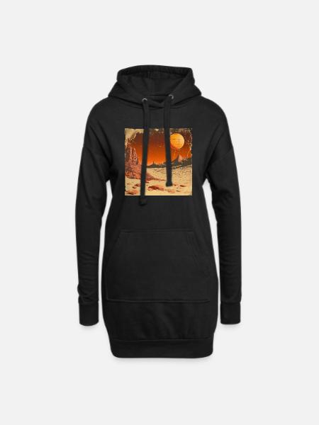 Mars - Hoodie-Kleid - Schwarz