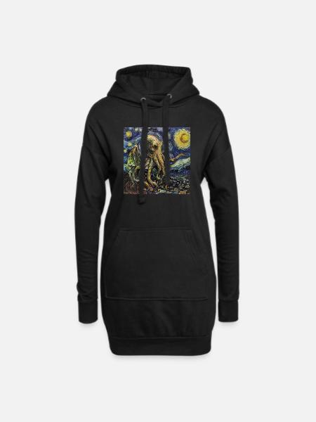 Van Gogh - Hoodie-Kleid - Schwarz