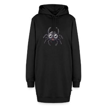 Niedliche Cartoon Spinne Mit Großen Augen - Hoodie-Kleid - Schwarz - Vorne - AI Model Female 172 light (172cm)