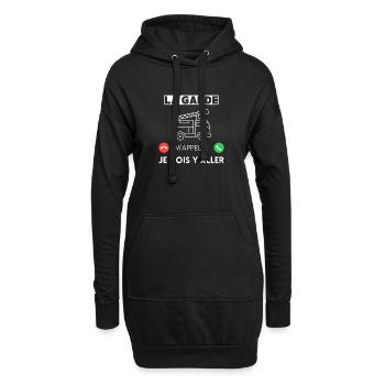 La garde m'appelle je dois y aller - Sweat-shirt à capuche long Femme - noir - Devant