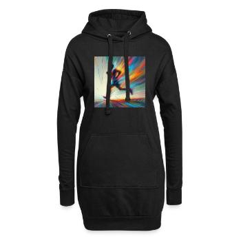 Laufender Mann 3 - Hoodie-Kleid - Schwarz - Vorne