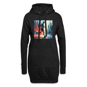 Laufender Mann 4 - Hoodie-Kleid - Schwarz - Vorne