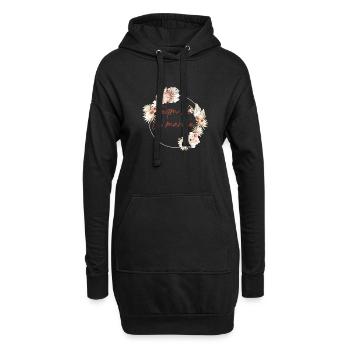 Brautteam Krone Boho Blumen - Hoodie-Kleid - Schwarz - Vorne