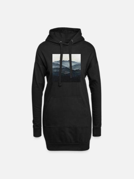 Poster Canvas Mountain 22 - Hoodie-Kleid - Schwarz