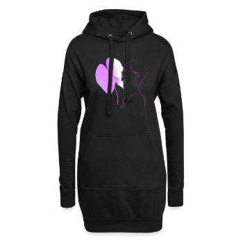 Blumen Frauen Mädchen Mode Design Kunst Weiblicher Stil - Hoodie-Kleid - Schwarz - Vorne