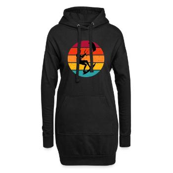 Kitesurf Kitesurfer Kiten Damen Kitesurfing - Hoodie-Kleid - Schwarz - Vorne