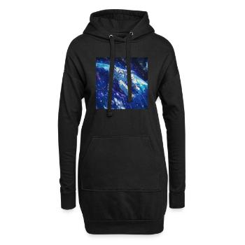 Années 80 Anime Guy Calmant Impression de mode de haute qualité - Sweat-shirt à capuche long Femme - noir - Devant