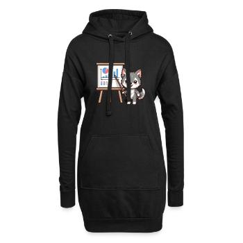 Petit loup mignon - Sweat-shirt à capuche long Femme - noir - Devant