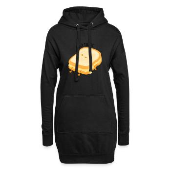 Lustiges Toast Essen Kawaii Humor - Hoodie-Kleid - Schwarz - Vorne