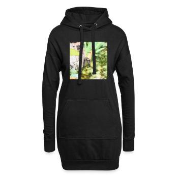 Huppe fasciée oiseau mignon - Sweat-shirt à capuche long Femme - noir - Devant