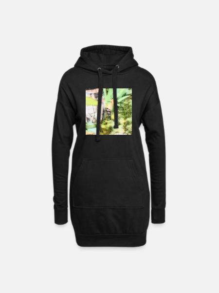 Huppe fasciée oiseau mignon - Sweat-shirt à capuche long Femme - noir