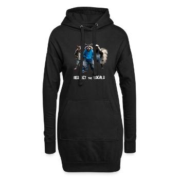 RESPECTEZ LES HABITANTS - RATON LAVEUR, OPOSSUM ET MOUFFETTE - Sweat-shirt à capuche long Femme - noir - Devant