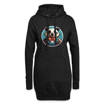 Lustiger Panda Bär - Hoodie-Kleid - Schwarz - Vorne