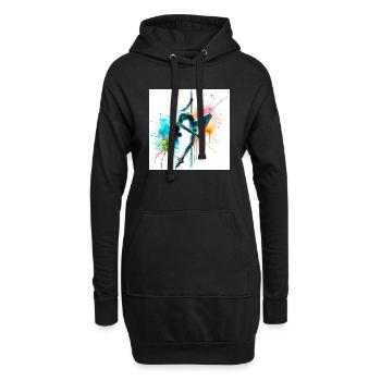 Ballerina in Aquarell - Hoodie-Kleid - Schwarz - Vorne