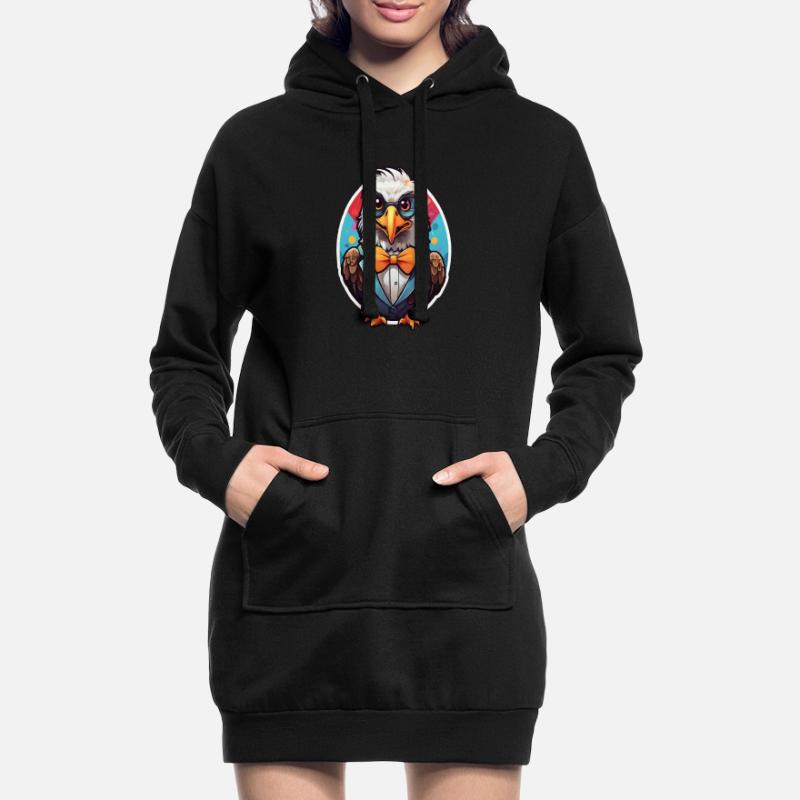 Bande dessinée Funny Eagle Sweat-shirt à capuche long Femme