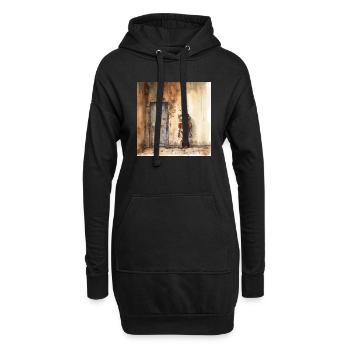 Vieux robot abandonné rouillé 4 - Sweat-shirt à capuche long Femme - noir - Devant