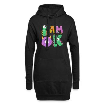 OK Monster - Hoodie-Kleid - Schwarz - Vorne