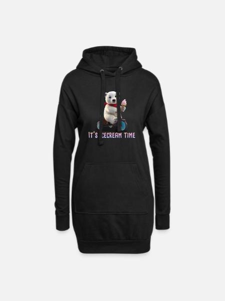 Eisbär i like ice in the sunshine 02 - Hoodie-Kleid - Schwarz