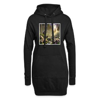 Bear-strong bear sleep - Hoodie Dress - black - Front